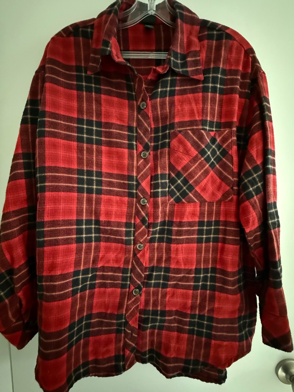 wild fable Red and Black Plaid Button-Down Shirt